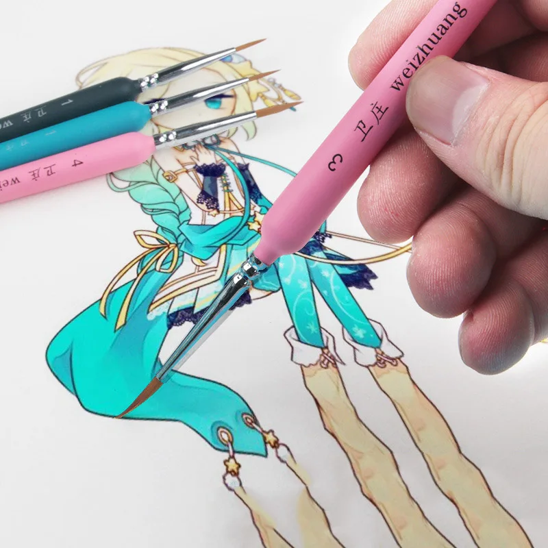 10 шт. кисти для рисования на крючках Волчья шерсть акварельная кисть художника