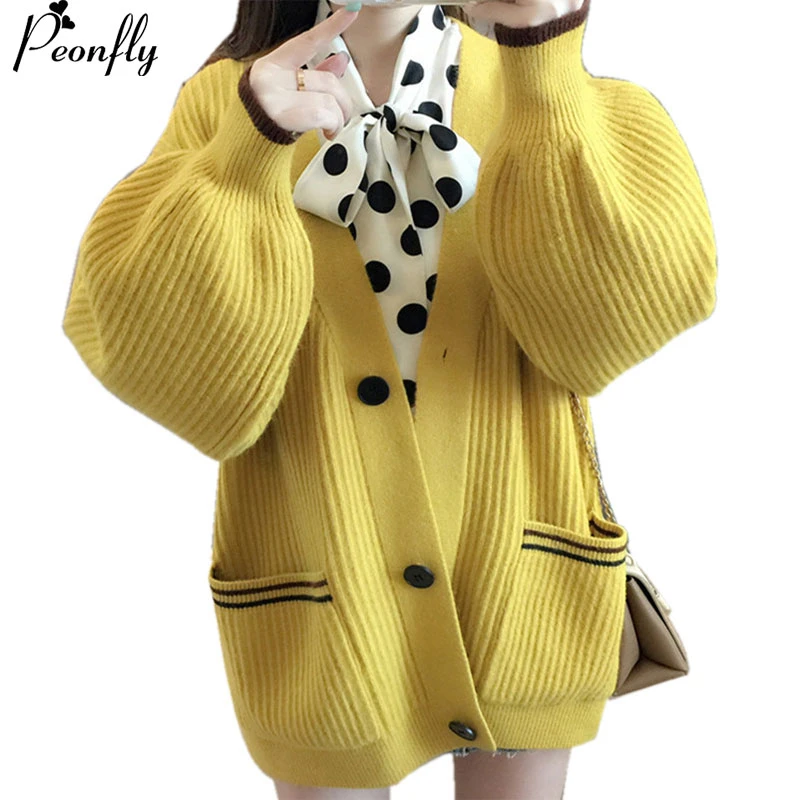 Кардиган женский вязаный оверсайз с длинным рукавом однотонный розовый желтый