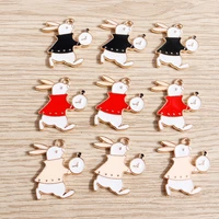 10pcs 2323mm animal charms for jewelry making enamel rabbit charms pendants fit necklaces drop earrings diy crafts accessories