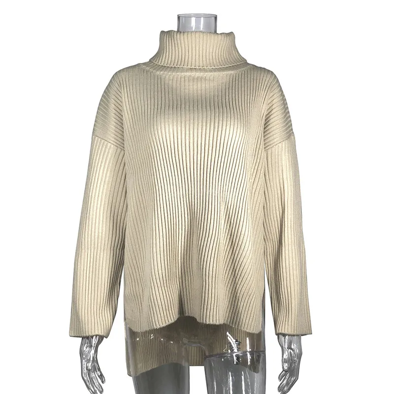 yuqung autumn winter split Sweater Women Turtleneck long sleeve Knitted loose Sweaters And Pullovers Knitwear Female Jumper | Женская