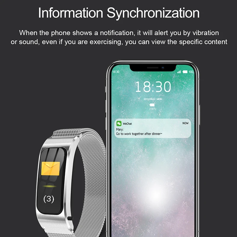 Bluetooth гарнитура браслет Смарт часы кровяное давление Smartwatch сердечного ритма