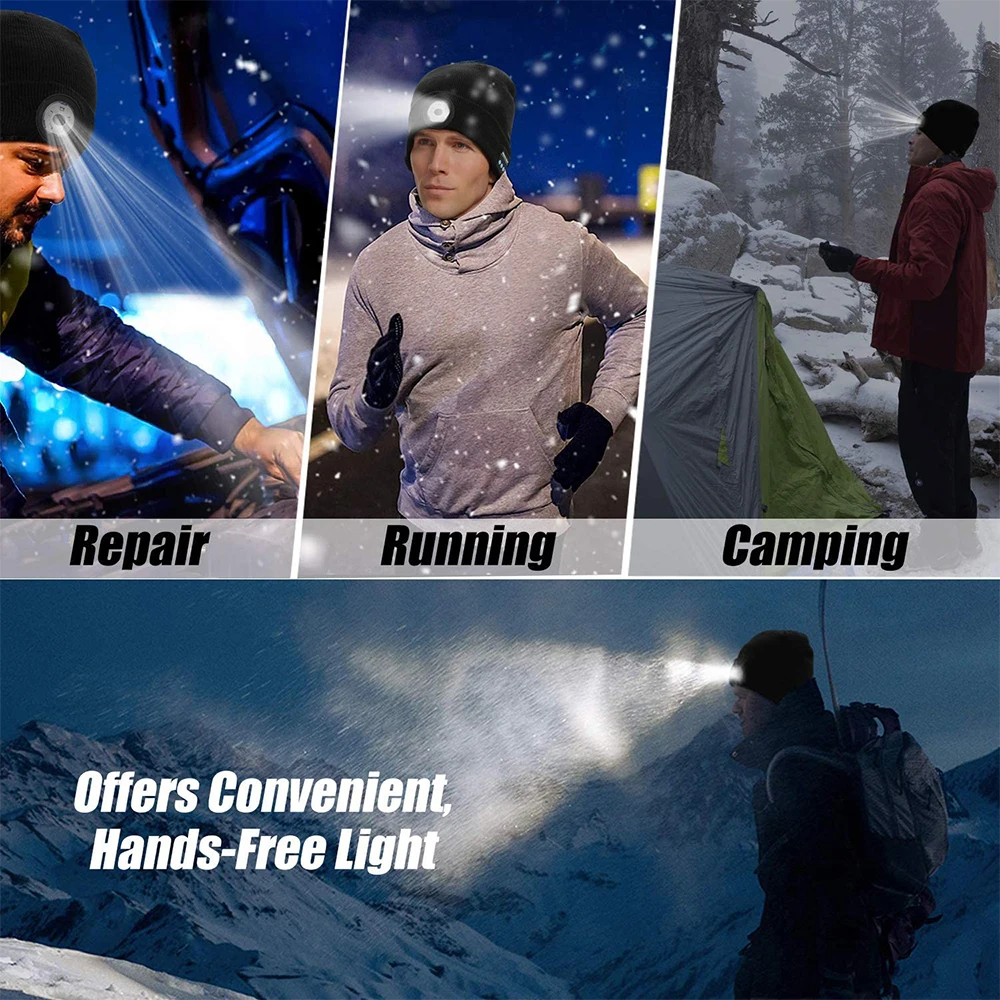 Bluetooth-наушники зимняя теплая вязаная шапка головной убор для беспроводных