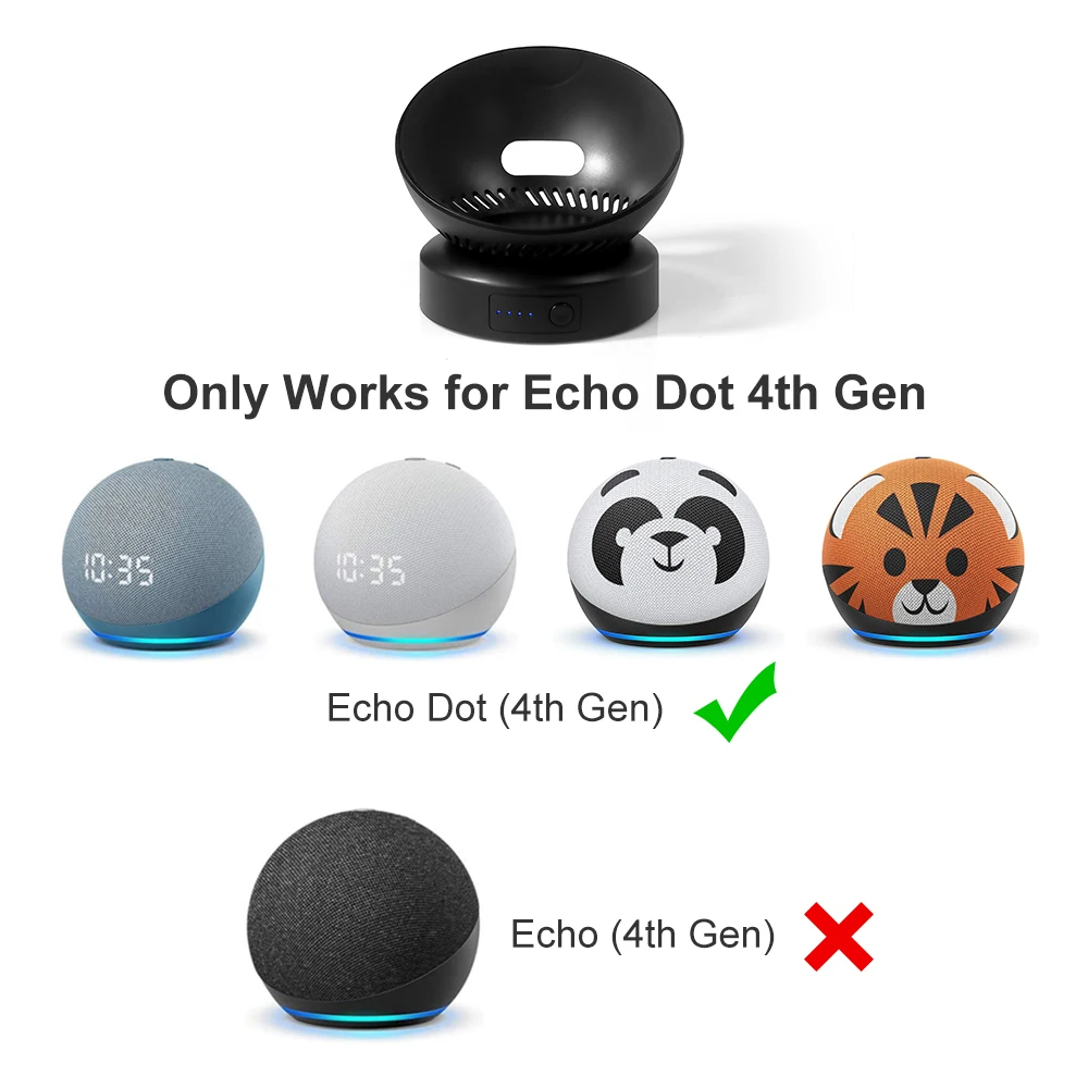 Battery Base for Echo Dot 4th Generation Alexa Speaker Portable Wireless charger Power Bank 4 Holder Mount Stand | Электроника