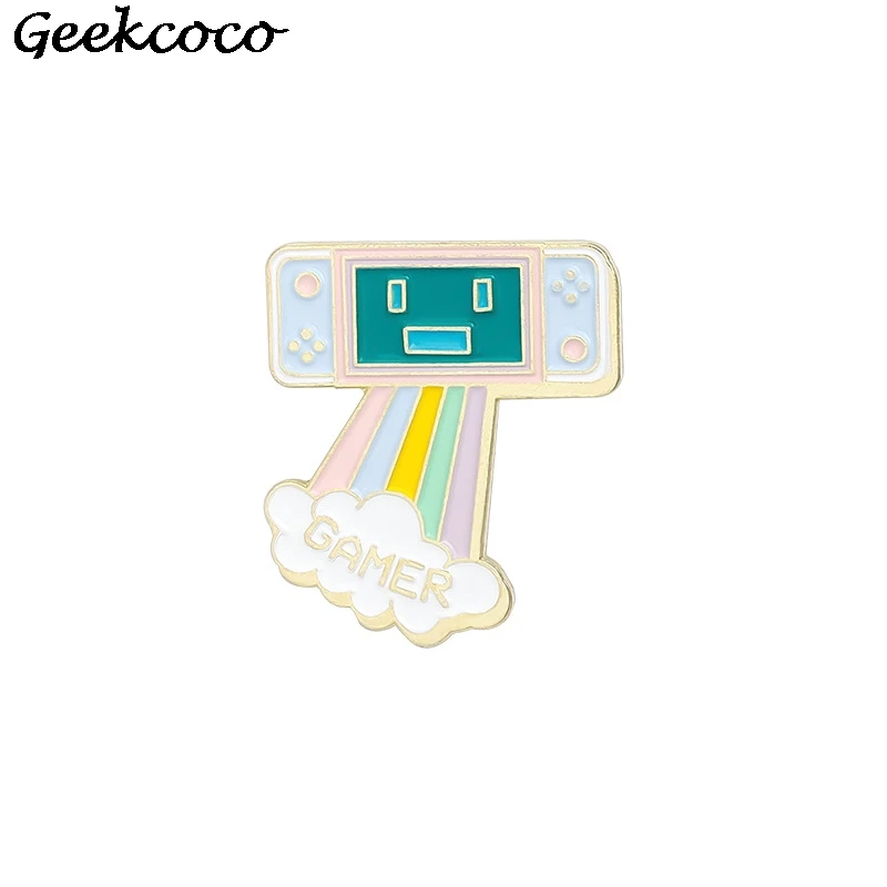 

20pcs/lot J1615 Geekcoco Cute Cartoon Game Enamel Pins Jewelry Brooches Denim Shirt Collar Badge Lapel Pins For Friends Gifts