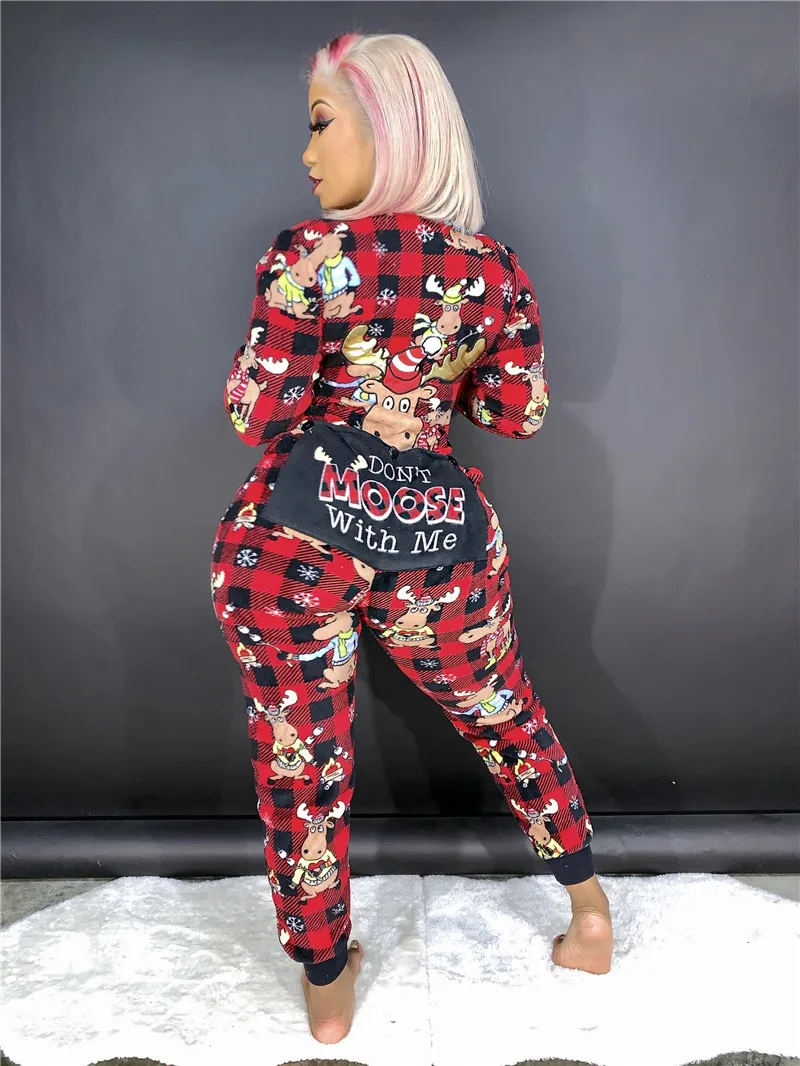 Женская пикантная ночная рубашка с V-образным вырезом Рождественская Пижама