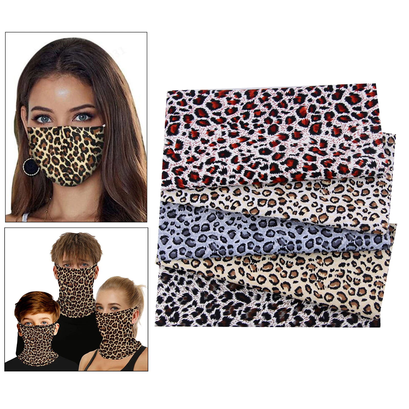 

5 Pieces 19" x 19" Leopard Pattern Cotton Fabric Sewing Quilting Patchwork Printed Craft Bundles Handmade DIY Accessories