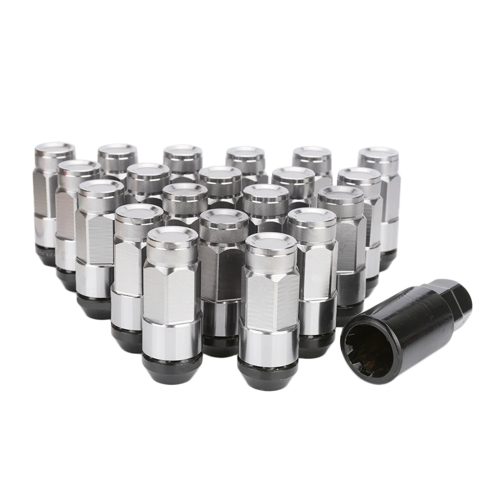 Высокое качество 20x сплав сталь Сплит Тип противоугонные гайки M12X1.25/M12X1.5 универсальные автомобильные стопорные гайки колеса с 1 ключом безопасности