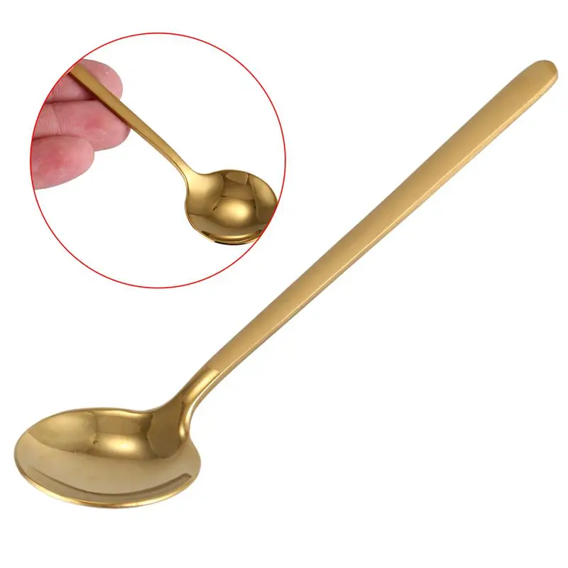 

Round Shape Coffee Spoon Stainless Steel Mini Teaspoons Sugar Dessert Spoon Ice Cream Soup Spoon Kitchen Accessories(gold)