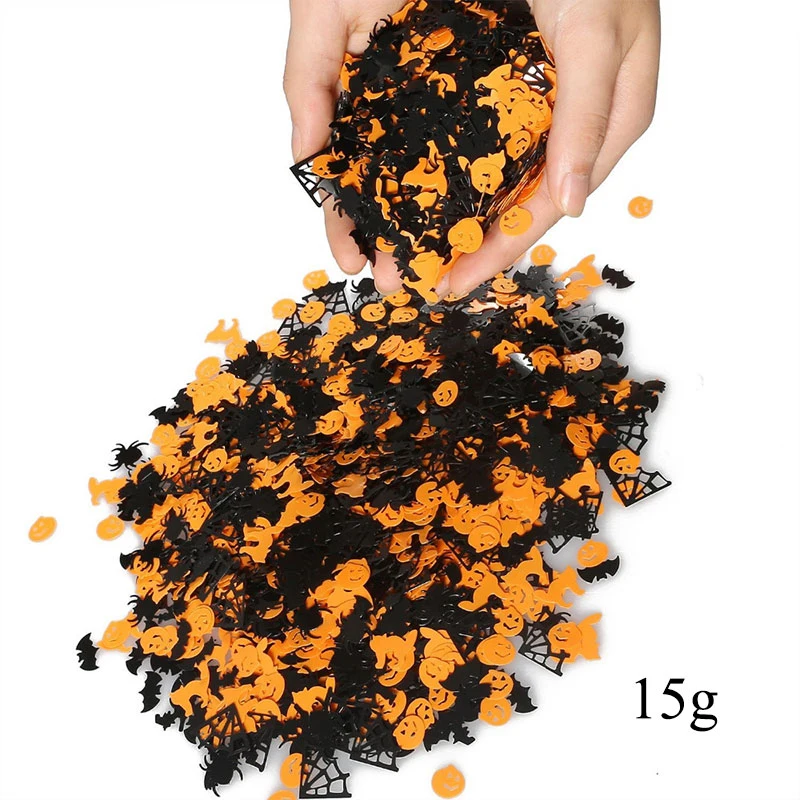 Halloween Confetti Witch Sequins Bright Night Decor Party Supplies Pumpkin Spider Bat Spider-web Sprinkles Table | Дом и сад