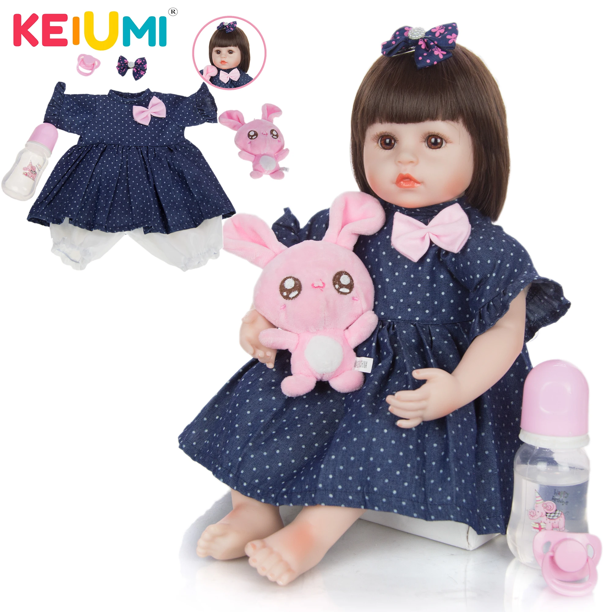KEIUMI по индивидуальному заказу 18 дюймов для детей кукла подушка Reborn реалистичные