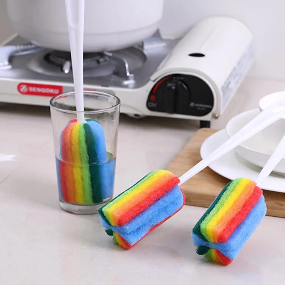

Multicolored Sponge Cup Brush Cleaning Brush Milk Bottle Scrubbing Cup Brush Multicolored Cup Brush