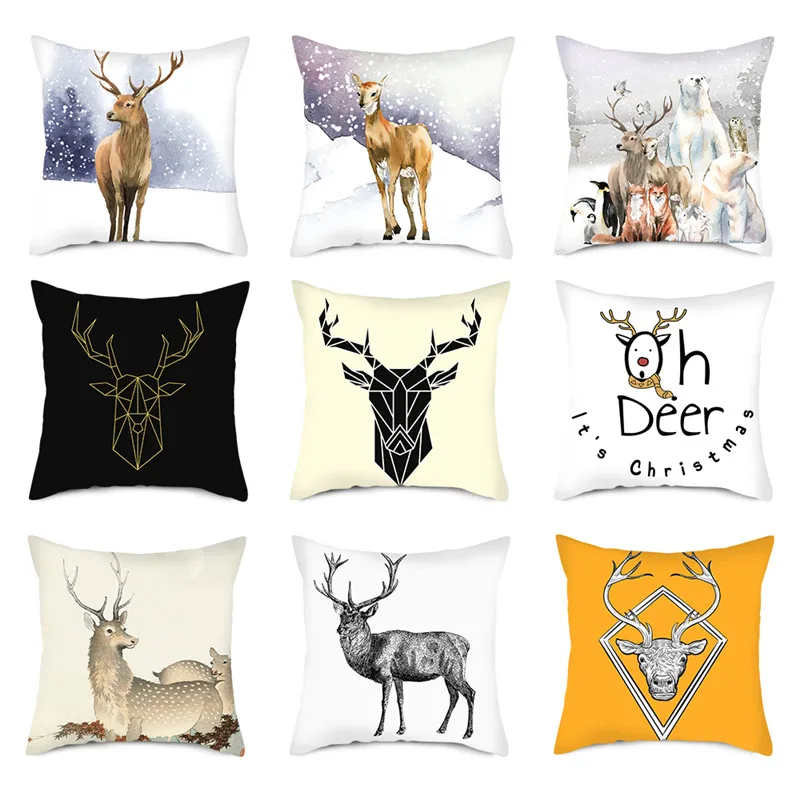 Рождественские наволочки TTLIFE с принтом оленя декоративные подушки Наволочки для