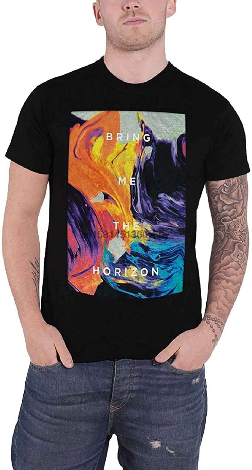 Мужская черная футболка Bring Me The Horizon с логотипом группы|Мужские футболки| |
