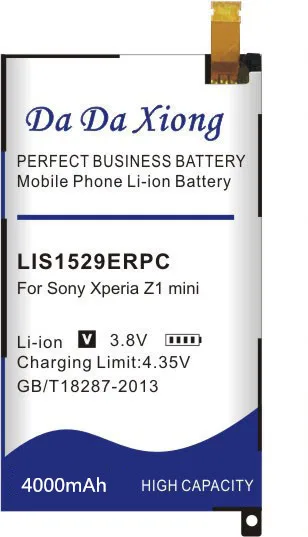 Литий ионный аккумулятор Da Xiong 4000 мАч LIS1529ERPC для телефона Sony Xperia Z1 mini Z1mini D5503 Compact