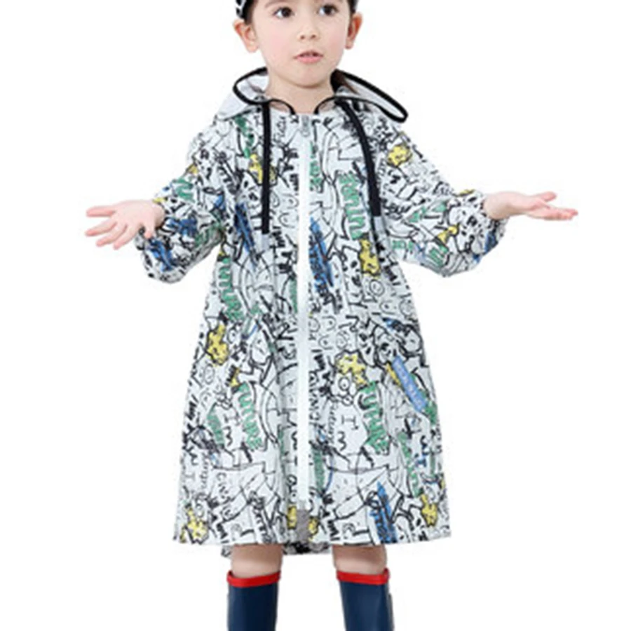 Детский водонепроницаемый плащ-пончо для мальчиков и девочек детский