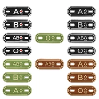 2 pcs pvc blood type group tag a b ab o positive patch badges a b ab o pos tactical patch for bag shoelace zipper