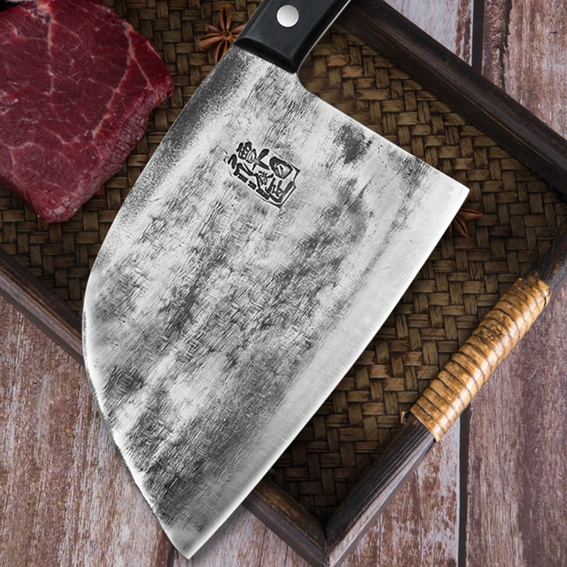 Ручной Кованый кухонный нож бытовой для нарезки мяса очень быстрый Острый из