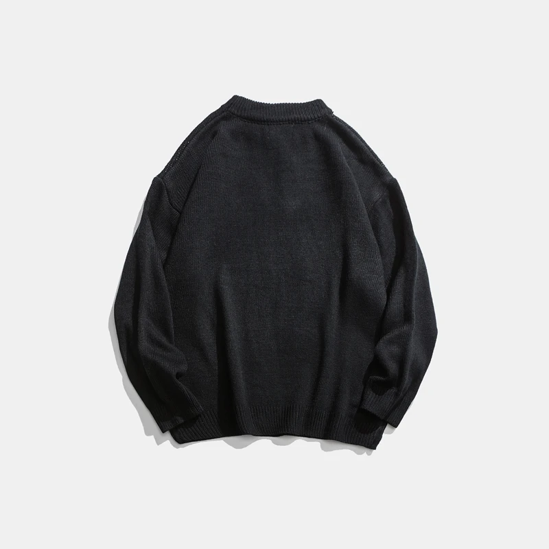 Мужские свитера в стиле хип хоп пуловер ретро рисунок гор круглый вырез акрил