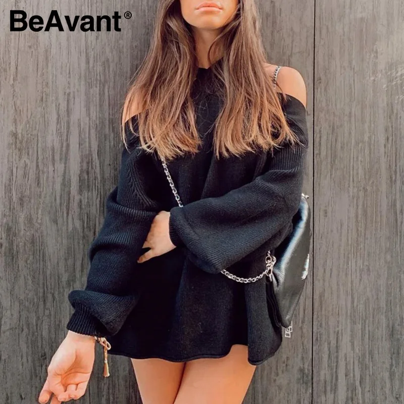 BeAvant Модные женские свитера с бретелькой через шею элегантные весенние белые