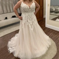 sexy v neck wedding dress 2022 spaghetti strips lace vestidos de noiva plus size simple robe de mari%c3%a9e elegant bride %d0%bf%d0%bb%d0%b0%d1%82%d1%8c%d0%b5