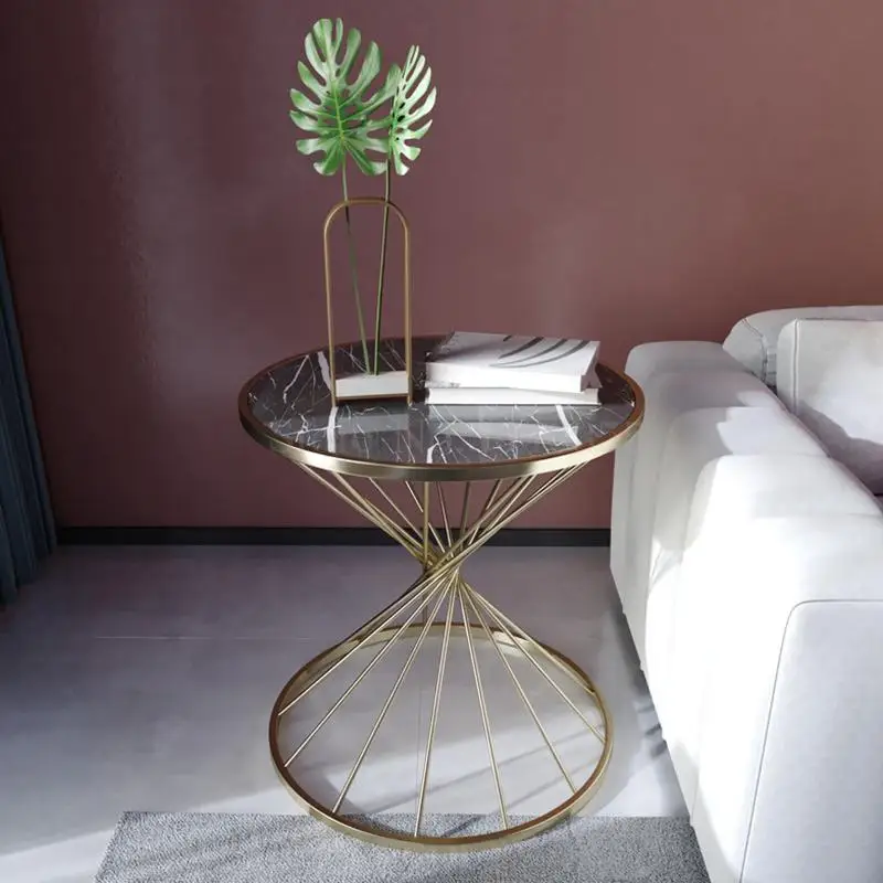 Скандинавский круглый журнальный столик красный креативный маленький простой