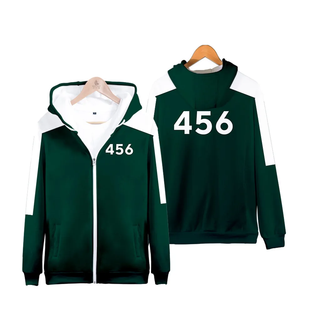 

Squid Game Hoodies Autumn Men Women Zipper Jacket Hooded Round Six 067 Sweatshirt Casual Zipper Hoodies Li Zhengjae Same Clothes