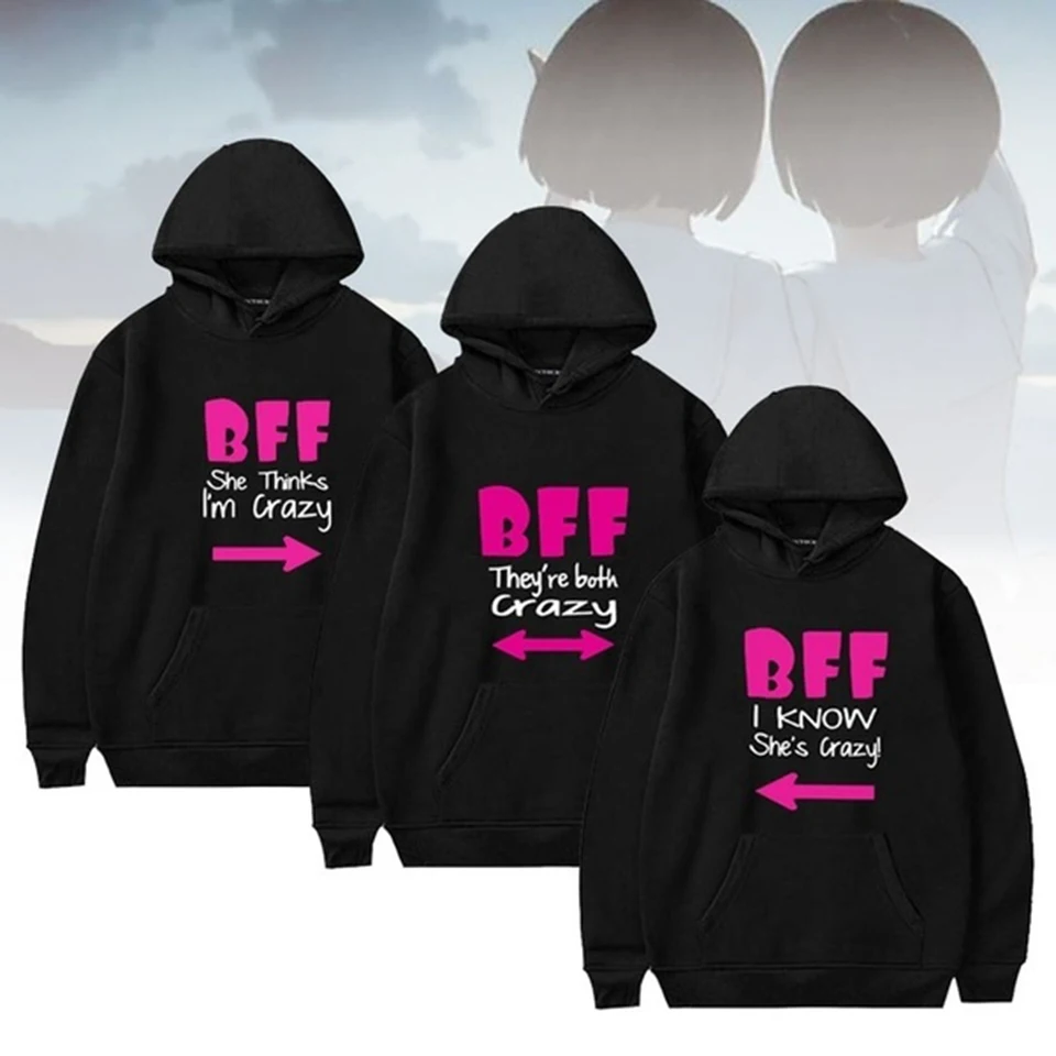 

hoodies Women Graphic Hoodie Casual Outwear Matching Friends Hooded Unisex Sport Sweatshirt Pullover Tops