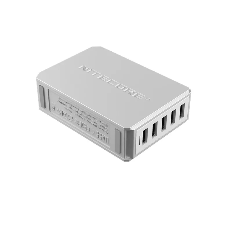 Настольный адаптер NITECORE UA55 с 5 USB-портами 50 Вт Высокоскоростная зарядка 10 А