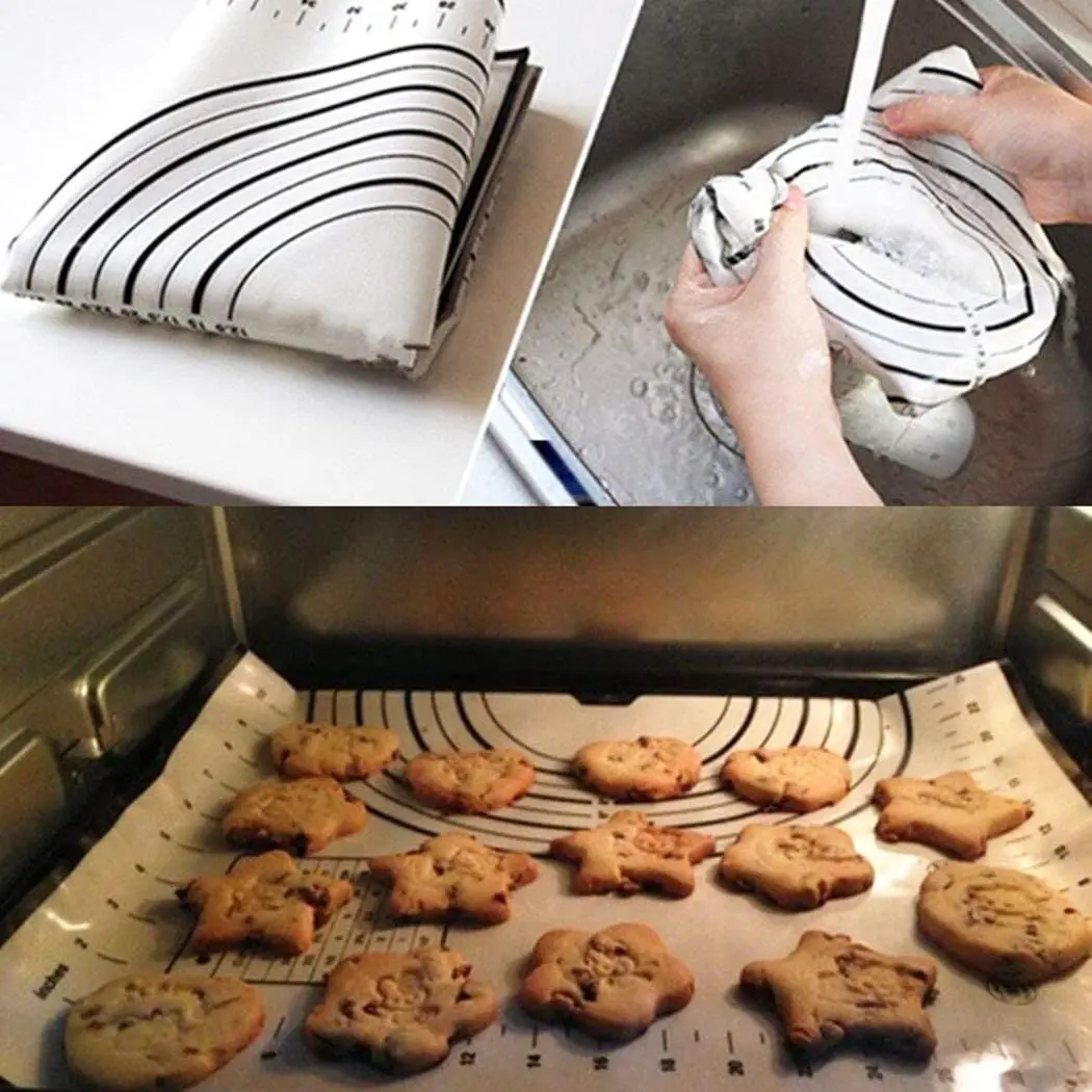 

New Black Silicone Baking Mat Dough Maker Eco-Friendly Reusable Non-Stick Mat Bread Pastry Pizza Mat Kitchen Accessories Tools