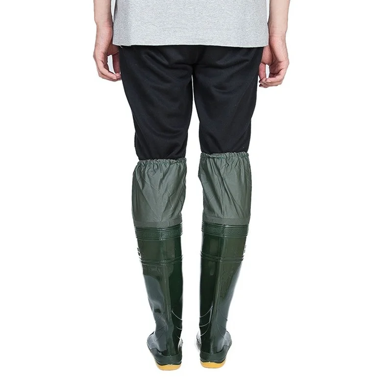 Travel foldable fishing shoes soft sole medium high tube rain boots knee strap water shoes fishing boots