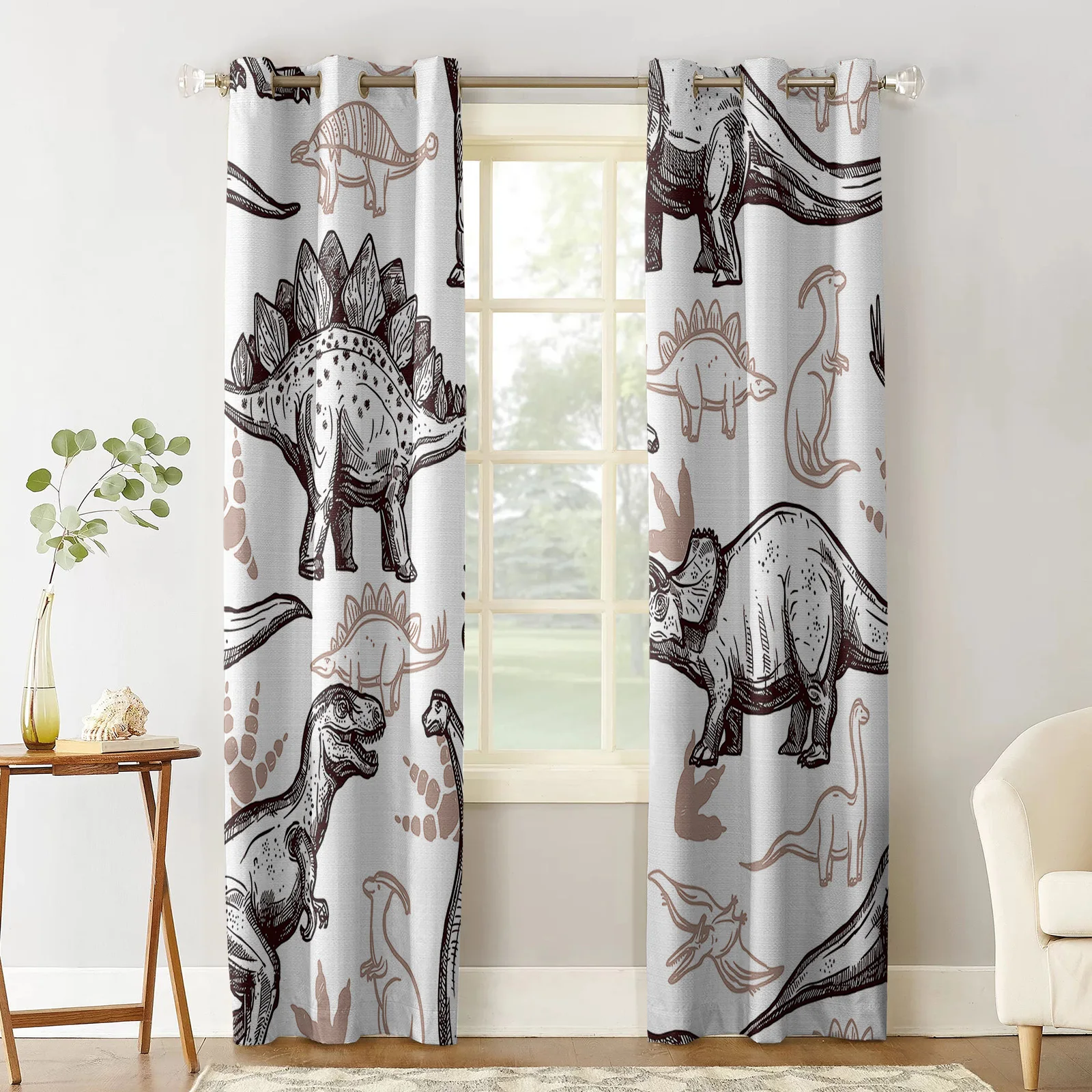 Светонепроницаемые шторы с мультяшным динозавром для спальни гостиной