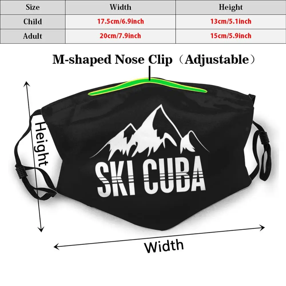 Лыжные Куба с моющимся фильтром Анти-пыль маска для лица лыжный лыжные Лыжный