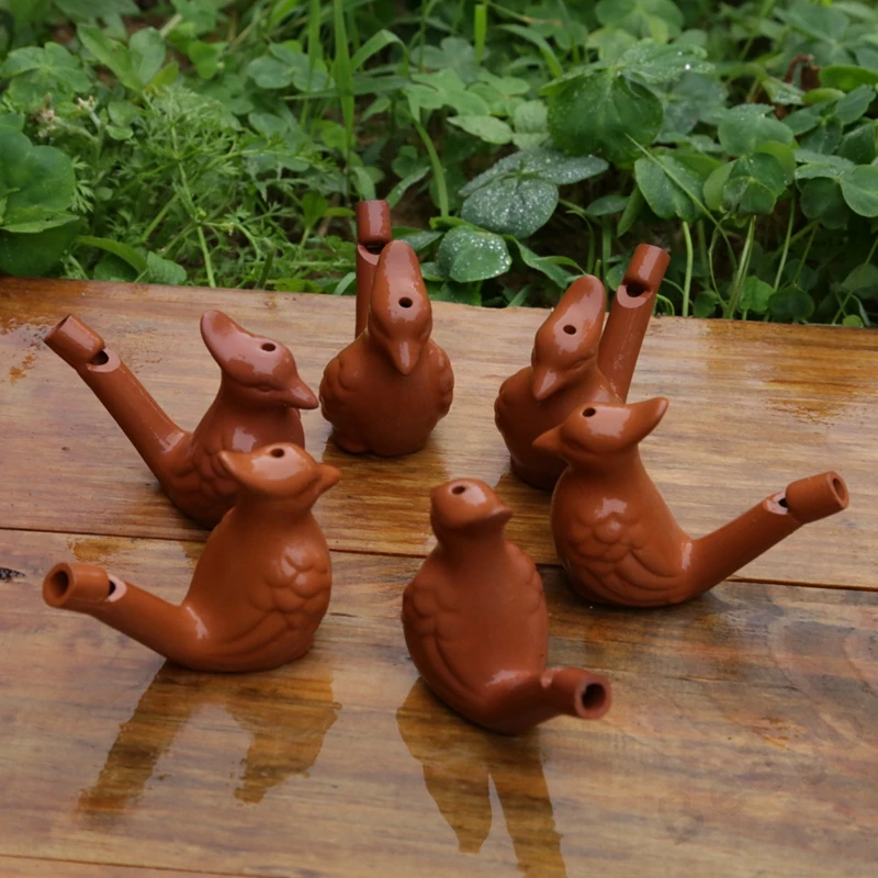 Silbato Vintage de cer&aacute;mica para aves de agua, juguete de ba&ntilde;o para ni&ntilde;os, artesan&iacute;as, Ocarina, canciones-0