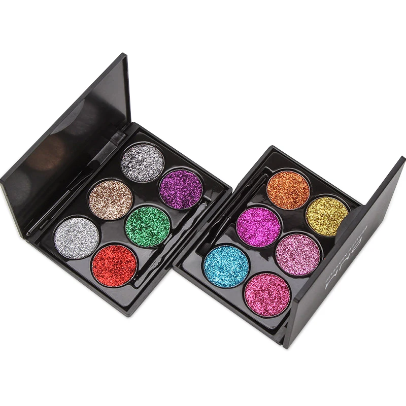 6 цветов Палитра теней для век с блестками перламутровые блестящие тени прочных