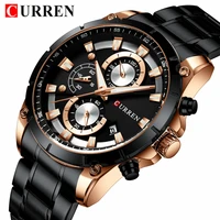 CURREN Mens Watches Top Luxury Brand Fashion Sport Waterproof Chronograph Men's Stainless Steel Wristwatch Men Relogio Masculino