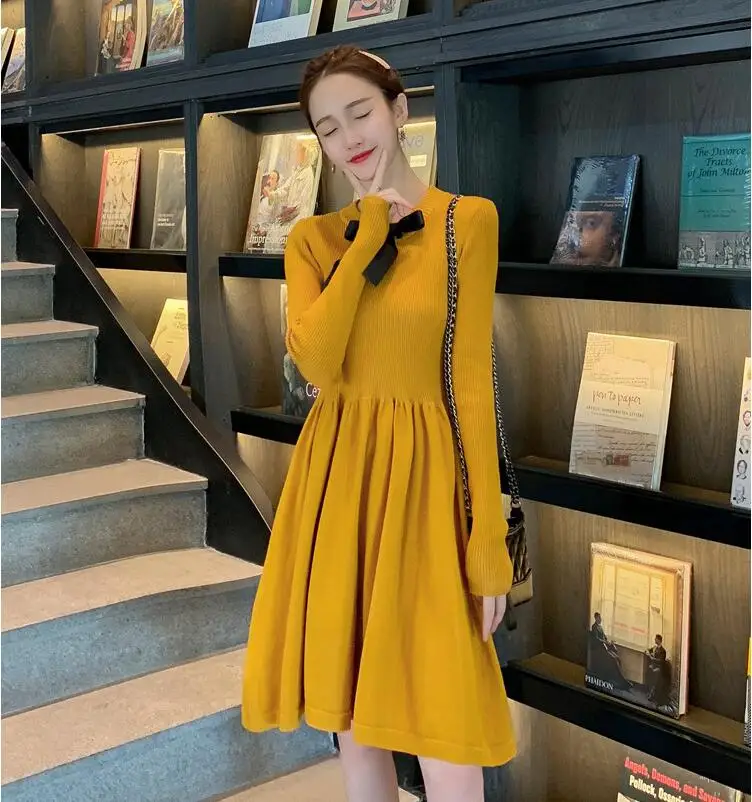 Красное платье для беременных сезон осень-зима трикотажное кормящих женщин с