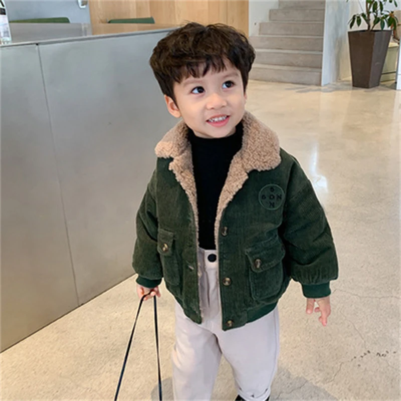 

Girls Boys Coat Jacket Plus Velvet Thicken 2021 New Warm Winter Overcoat School Outdoor Sport Cotton Kids Teenagers Children's C