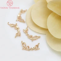 82210pcs 15x8mm 24k champagne gold color plated brass love 2 holes charms high quality diy jewelry accessories