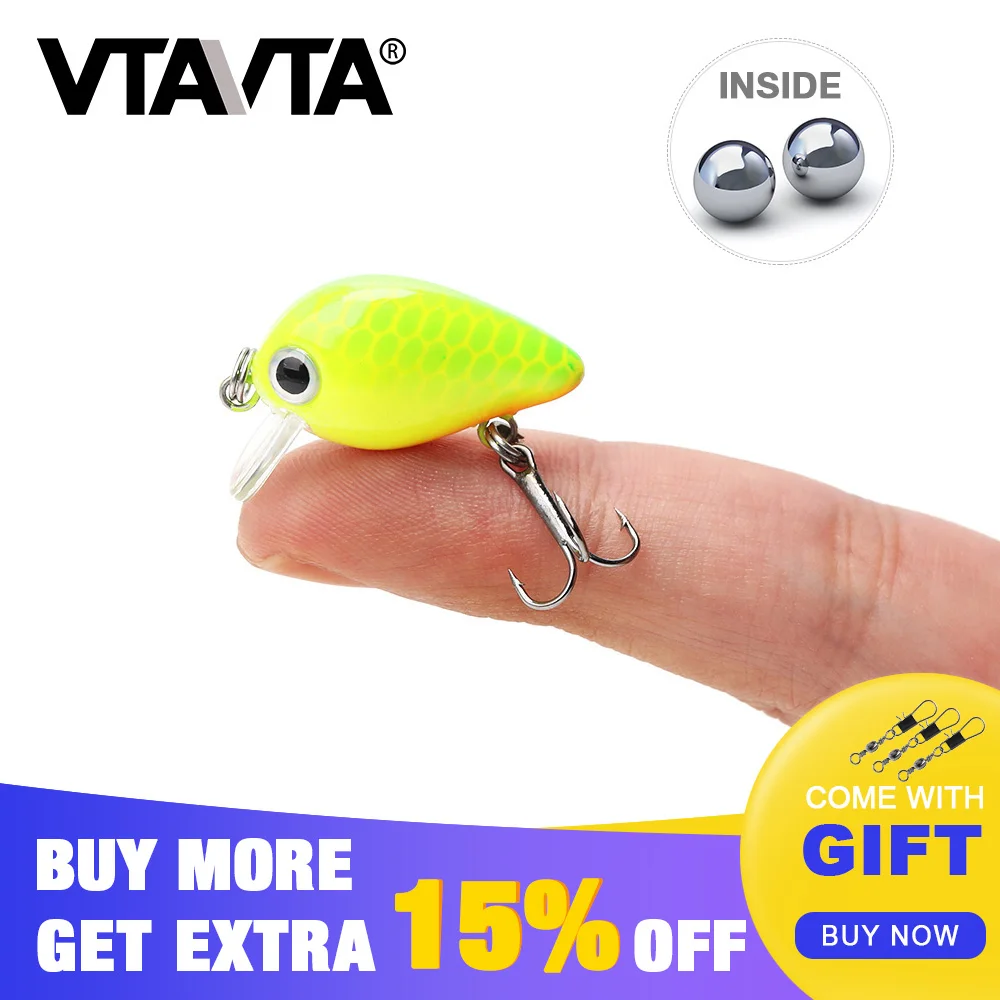 VTAVTA 1 шт. мини приманка воблер рыболовная верхняя вода жесткая 2 5 см 6 г плавающая