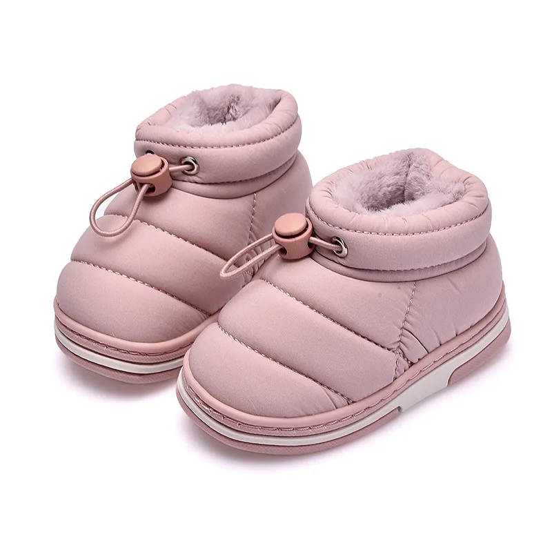 

Children Slippers Fashion Girls Baby Boy Shoes Down-Jacket Materials Warm Winter Kids Home Footwears Plush Garden Russian Style