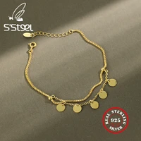 ssteel bracelets for women silver 925 sterling gold chain bracelet bangle femme mancuernas ajustables silver 925 fine jewelry