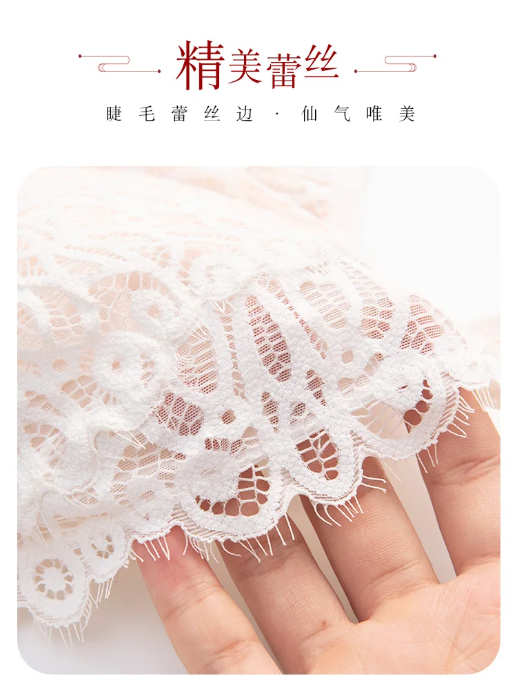 yuese White lace underwear thin big small gathered large full cup bra fat mm | Женская одежда