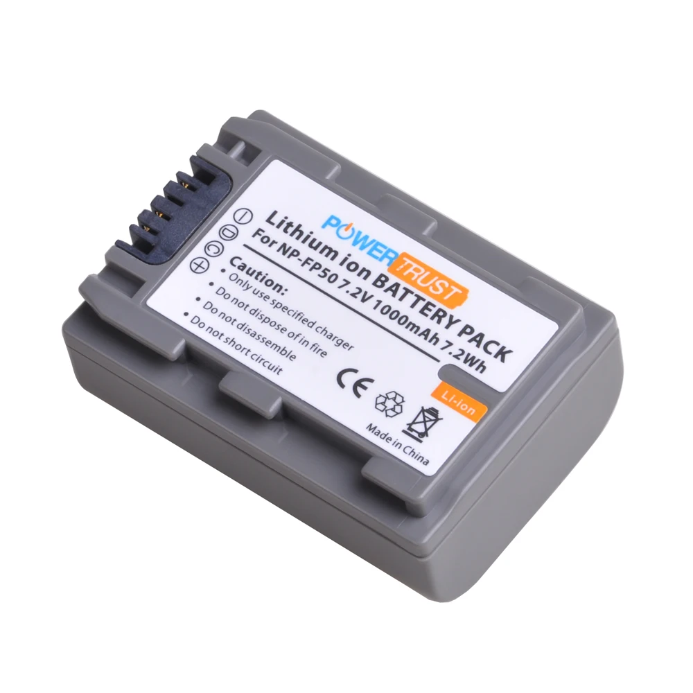 Литий-ионный аккумулятор POWERTRUST с USB зарядным устройством для Sony NP-FP51 и NP-FP50 DVD105 DVD205