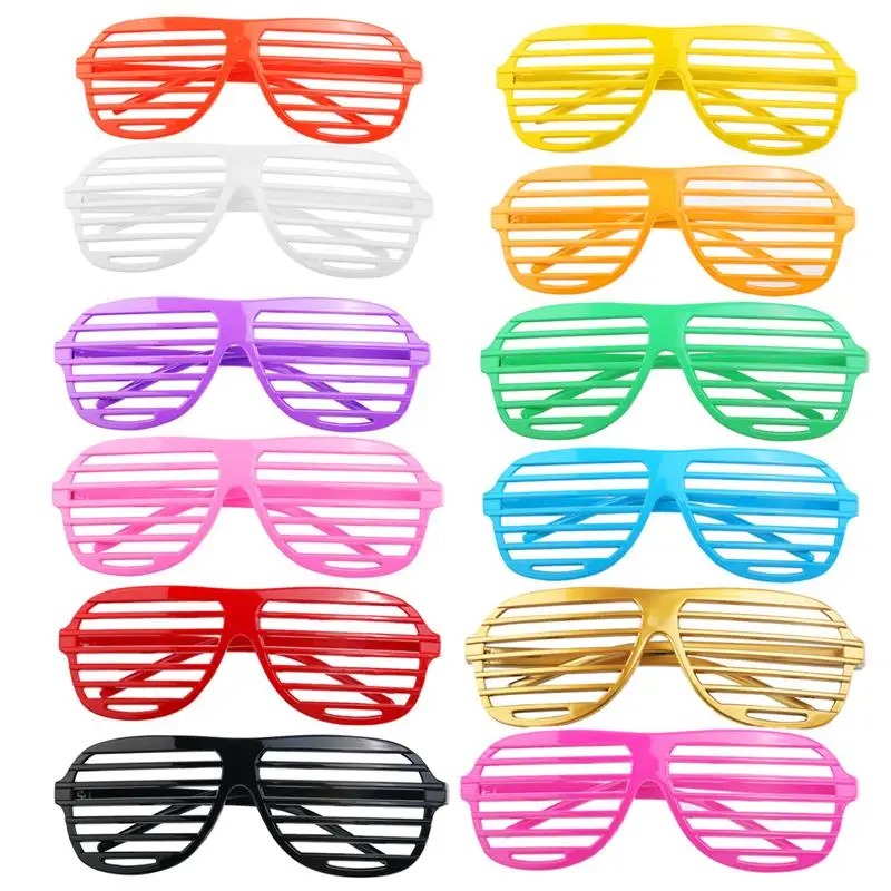 

24 Pairs Fashion Plastic Shutter Shades Glasses Sunglasses Eyewear Halloween Club Party Concert Cosplay Props (Random Color)