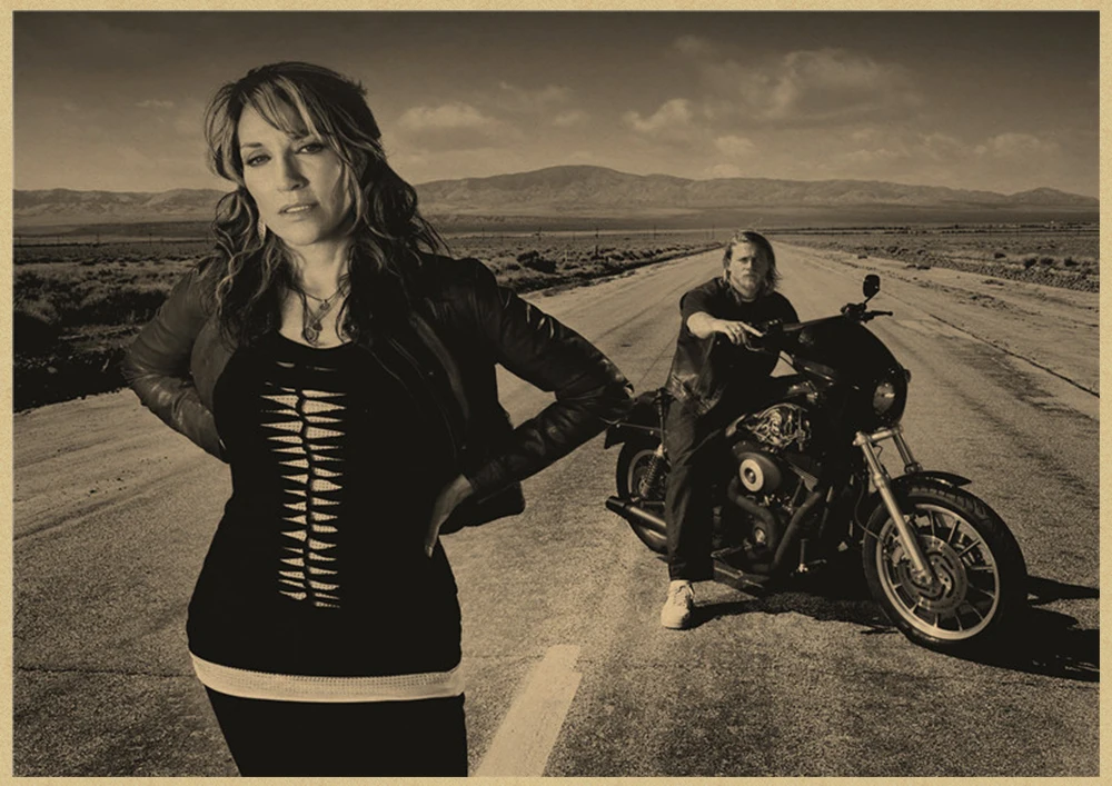 Плакат Сыновья Анархии из классического фильма постер крафт-бумаги для бара кафе