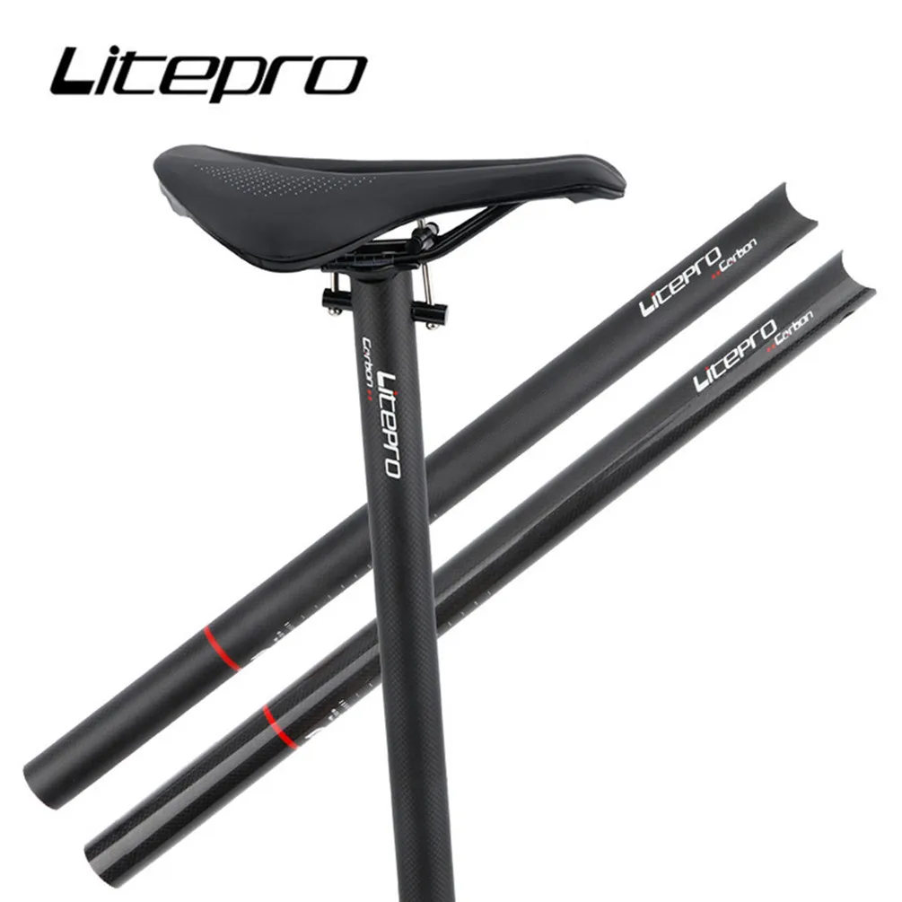 

Litepro Folding Bike Carbon Fibre Seatpost 31.8/33.9mm*580MM 412 SP8 Fnhon Bicycle Ultralight Seat Post Cycling Parts Seat Tube