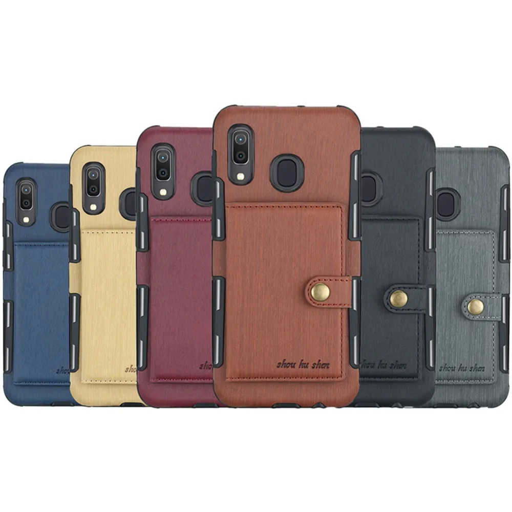 Чехол-Кошелек с карманом для карт Samsung Galaxy A30 A50 A70 A20 A10 M30 M20 M10 TPU + PU чехол