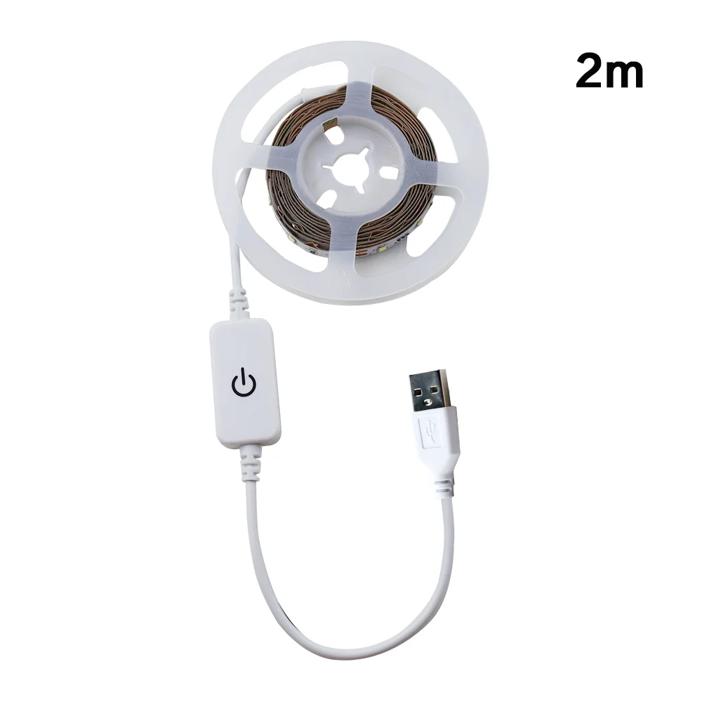 Светодиодная лента теплого белого цвета 1 м 2 SMD2835 USB-лампа с сенсорным датчиком