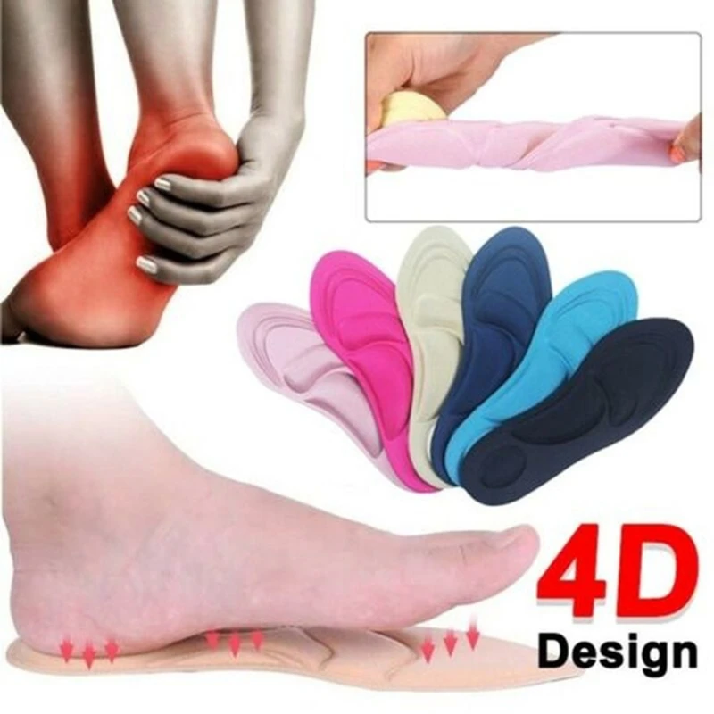 

Unisex 4D Sport Sponge Soft High Heel Shoes Insoles Arch Support Orthotic Massage Pain Relief Insert Cushion Pads Shock Absorber