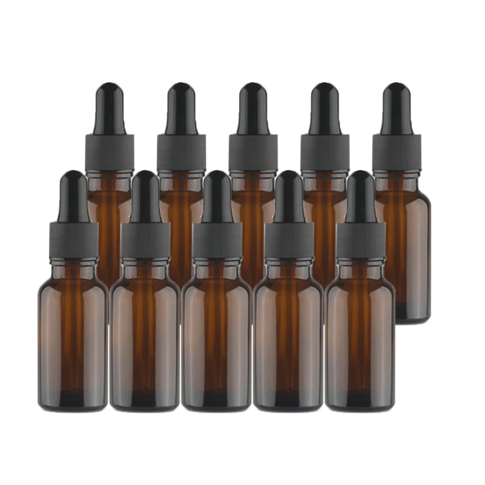 

10pcs 30ml 1oz Amber Glass Dropper Bottles With Black Cap and glass dropper for Essential Oil Perfume Sample Bottle Aromatherapy